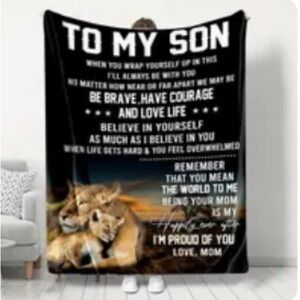 Inspirational Lion Blanket for Son
